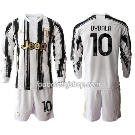 Juventus Paulo Dybala 10 Børn Hjemme Fodboldsæt 2020-21 L/S (+ Korte bukser)